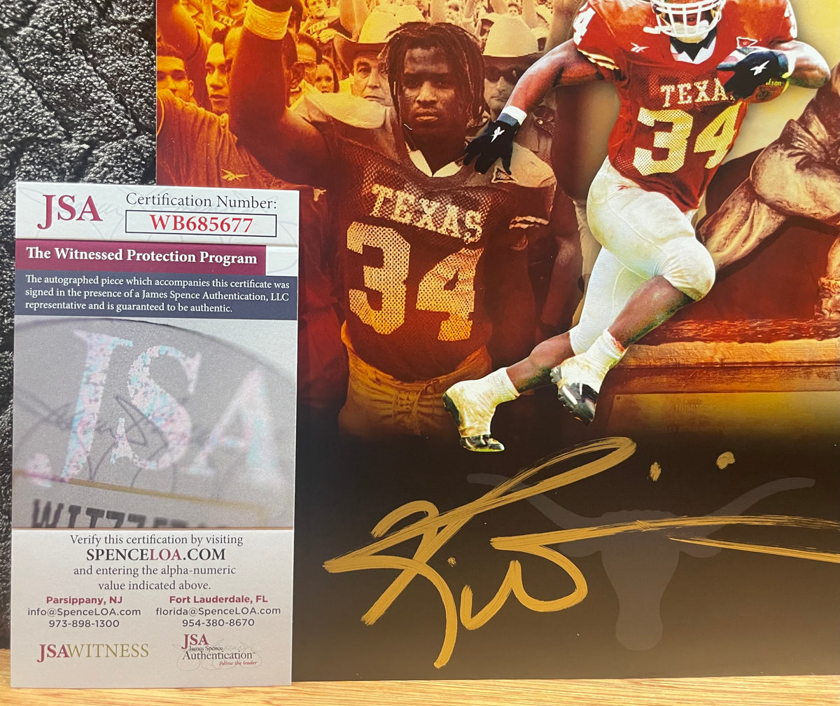 Ricky Williams Autographed Texas Longhorns Heisman Trophy Photograph - JSA Certified