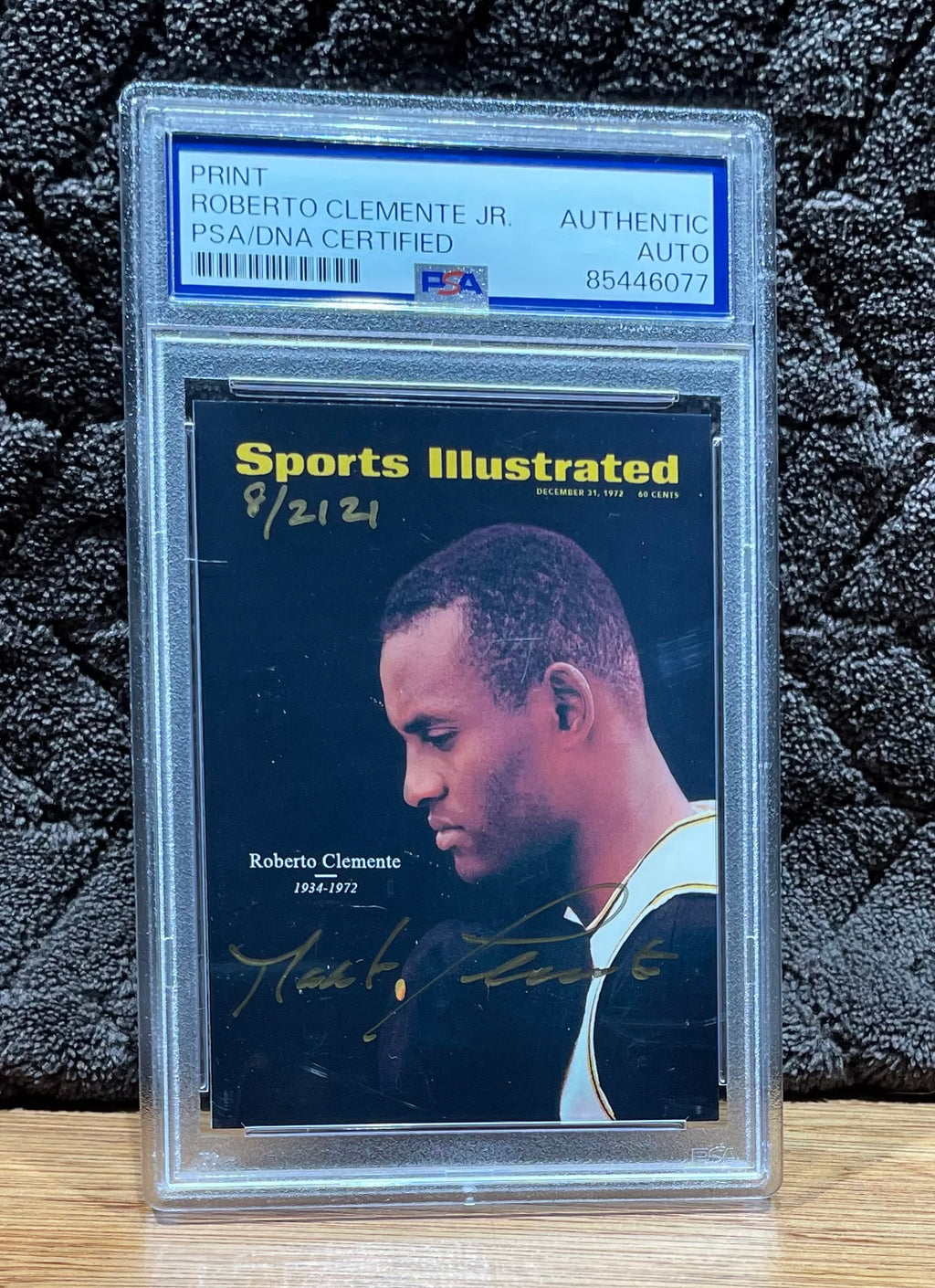 Roberto Clemente Jr Autographed 1972 Sports Illustrated Tribute Cover Mini Print - Numbered 8/2121 - PSA/DNA Certified