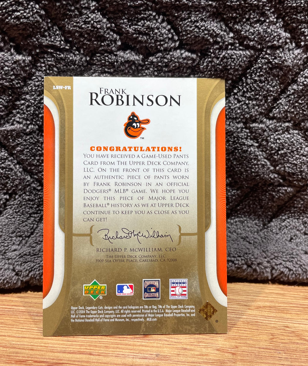 Frank Robinson 2004 Upper Deck SP Legendary Cuts "Legendary Swatches - Game Worn Pants