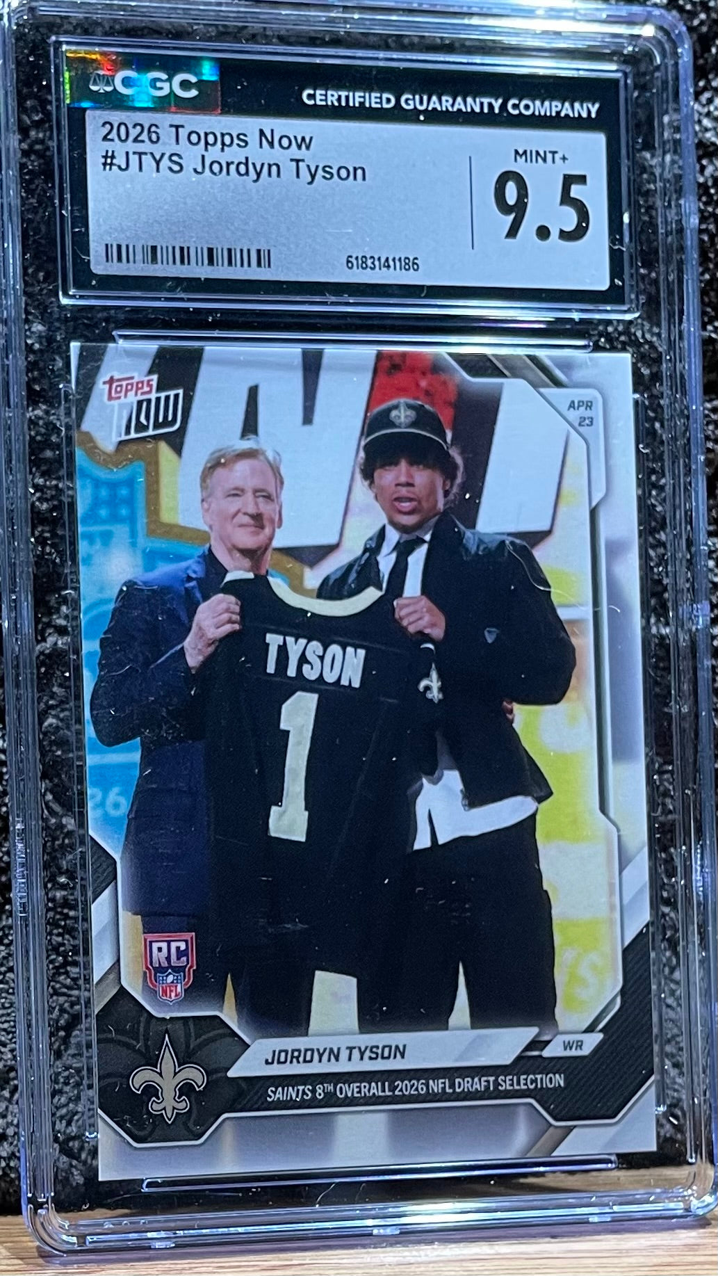 Jordyn Tyson - 2026 Topps Now Rookie Card - CGC 9.5 Mint +