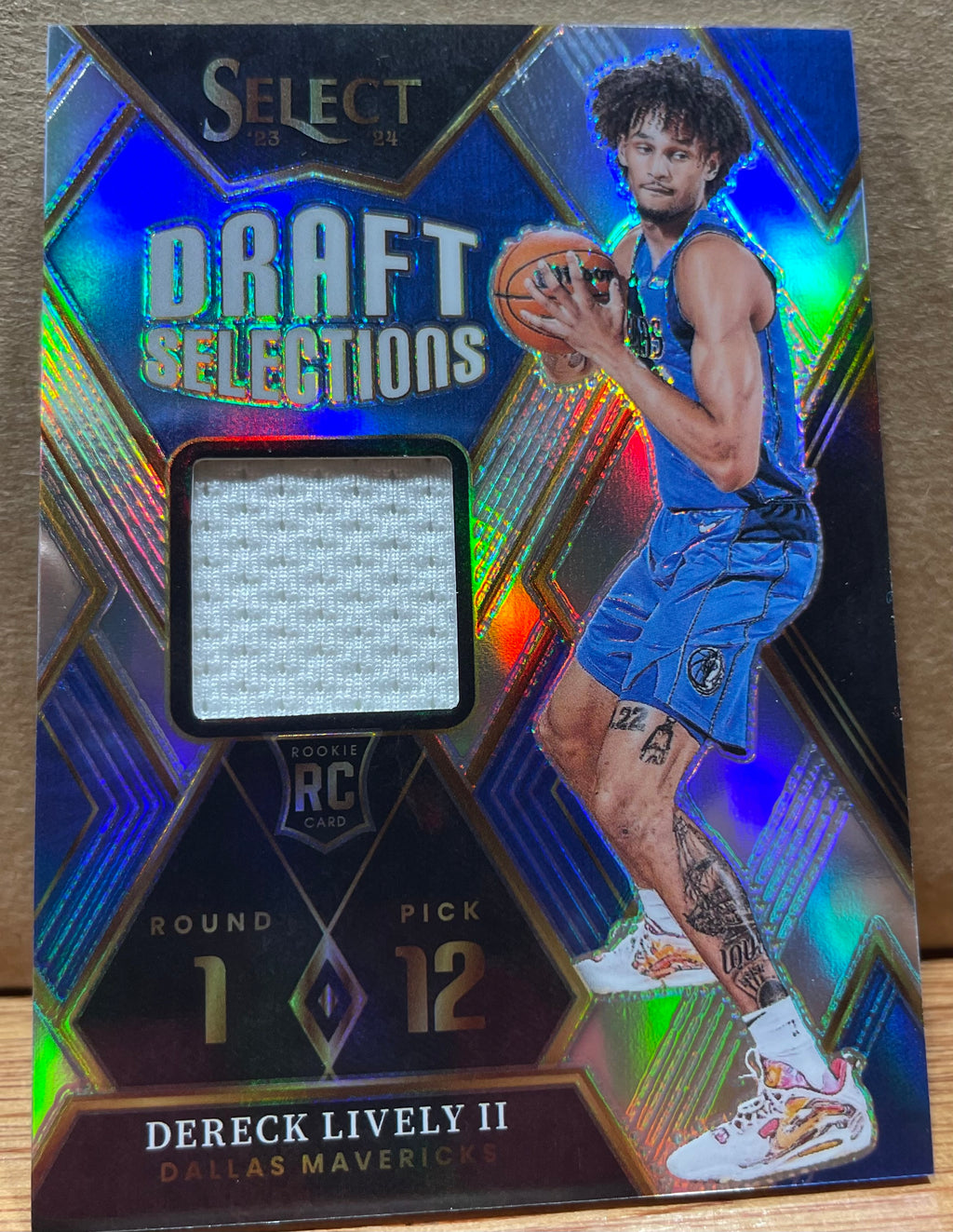 Dereck Lively II 2023-2024 Panini Select Draft Selections with Player Worn Patch