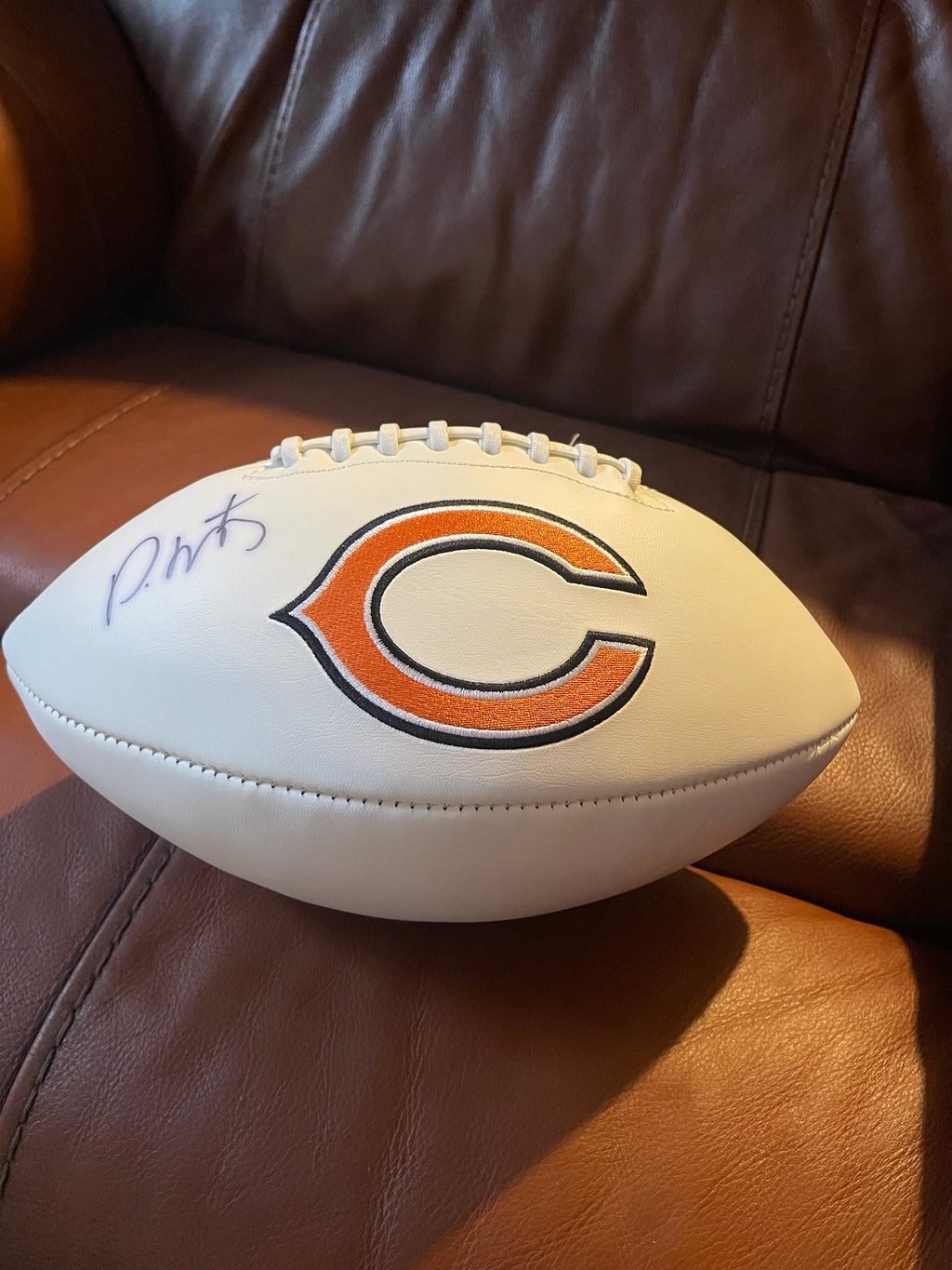 David Montgomery Autographed Chicago Bears Football- JSA Hologram and Certificate of Authenticity