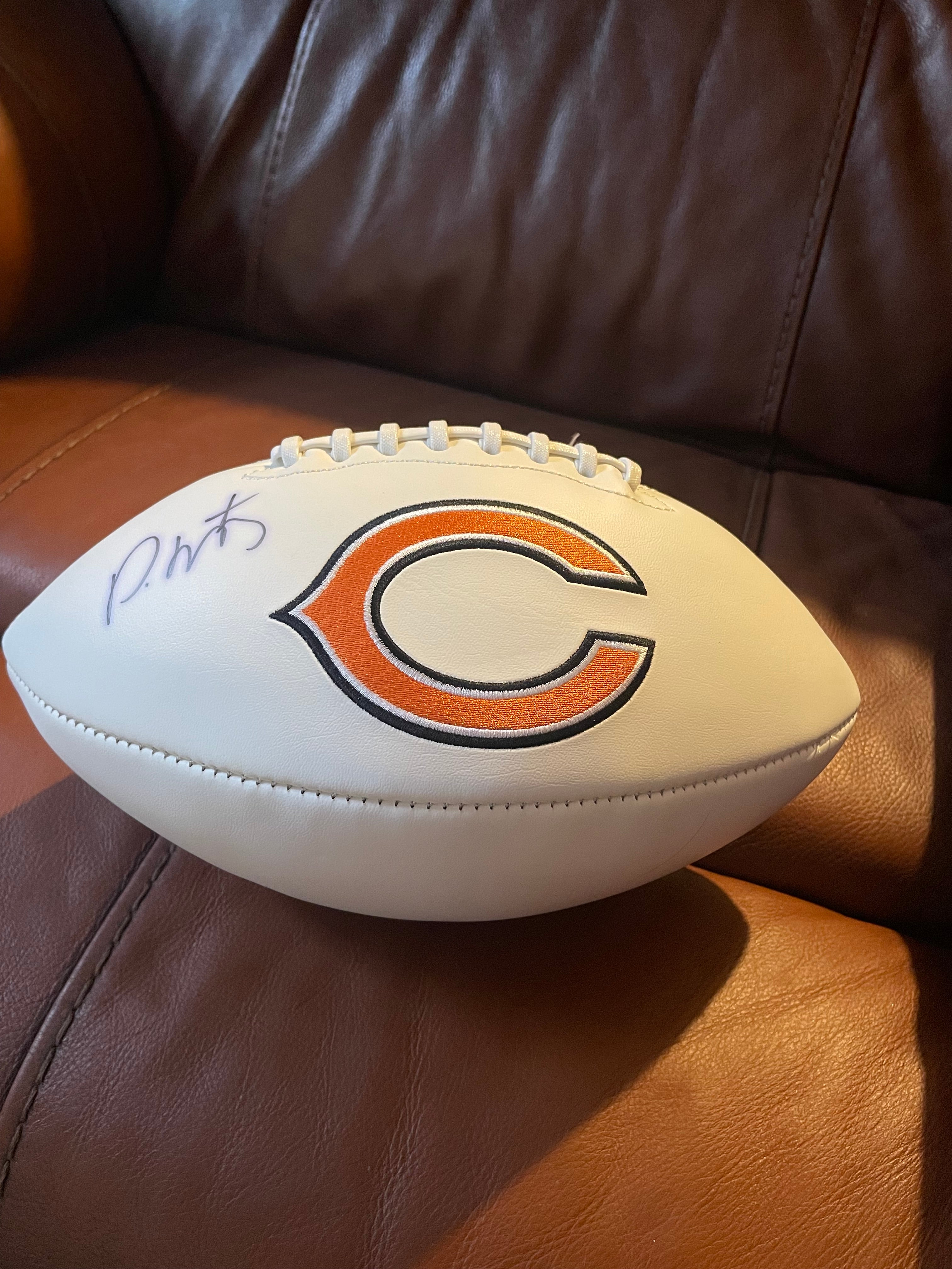 David Montgomery Autographed Chicago Bears Football- JSA Hologram and Certificate of Authenticity