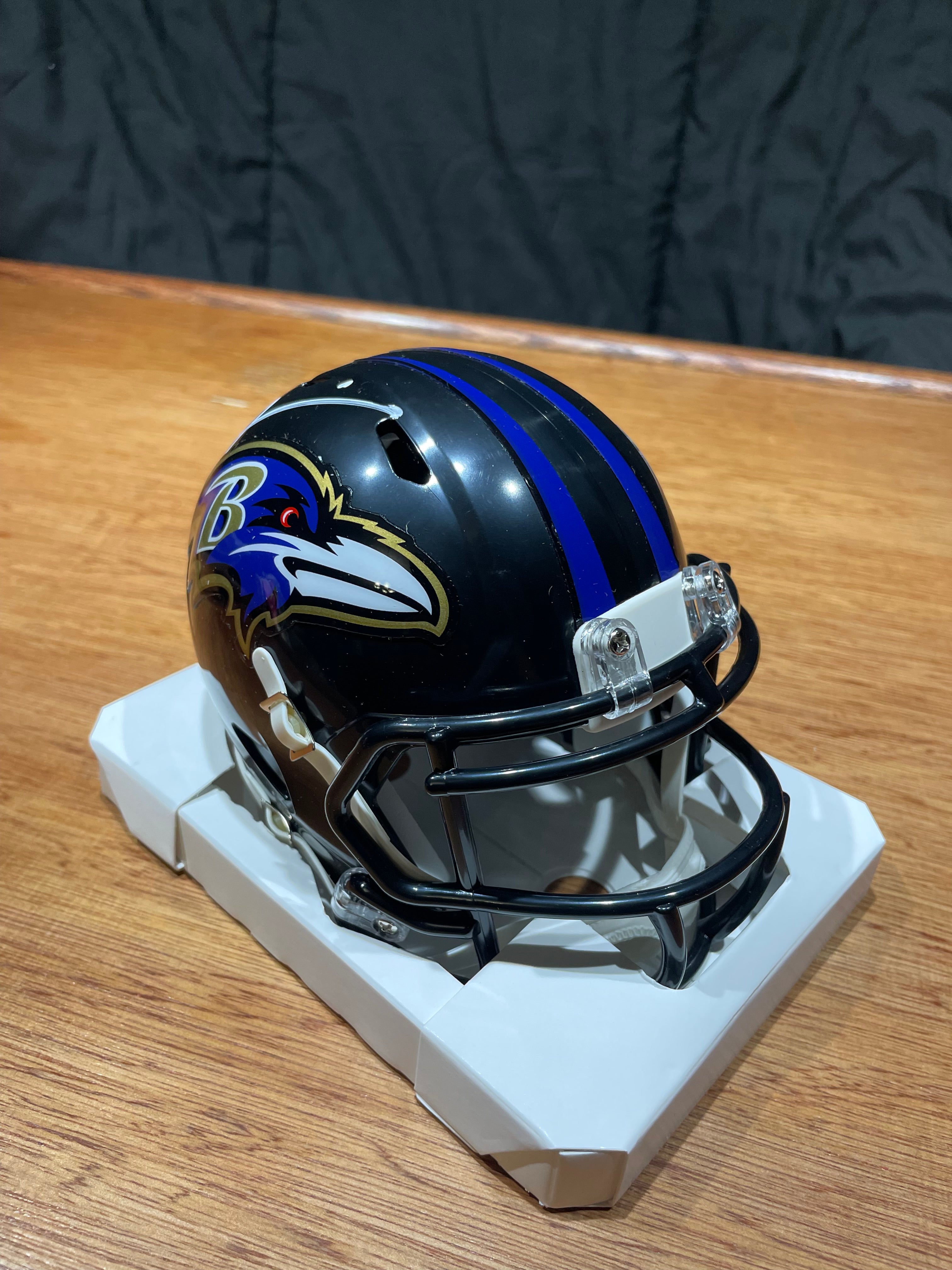 Ray Lewis Autographed Ravens Mini Helmet- Beckett Hologram