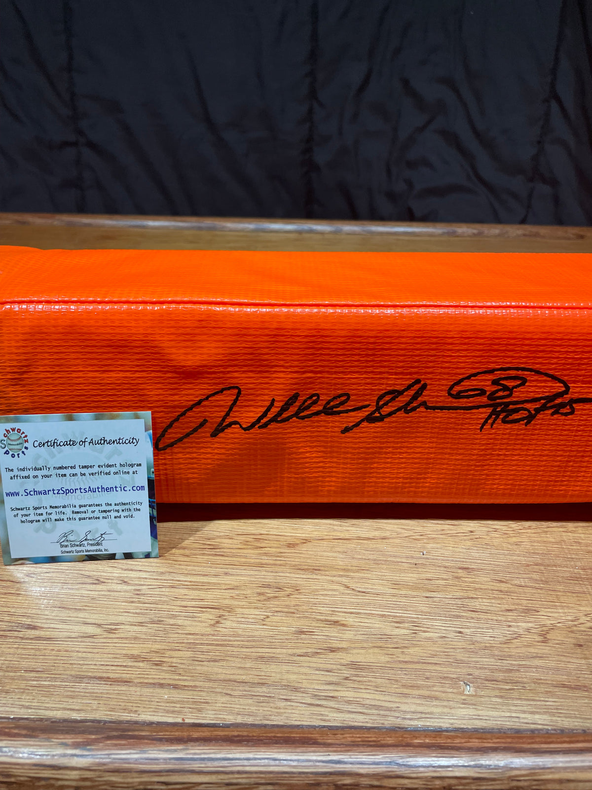 Will Shields Autographed End Zone Pylon- Schwartz Hologram and Certificate of Authenticity