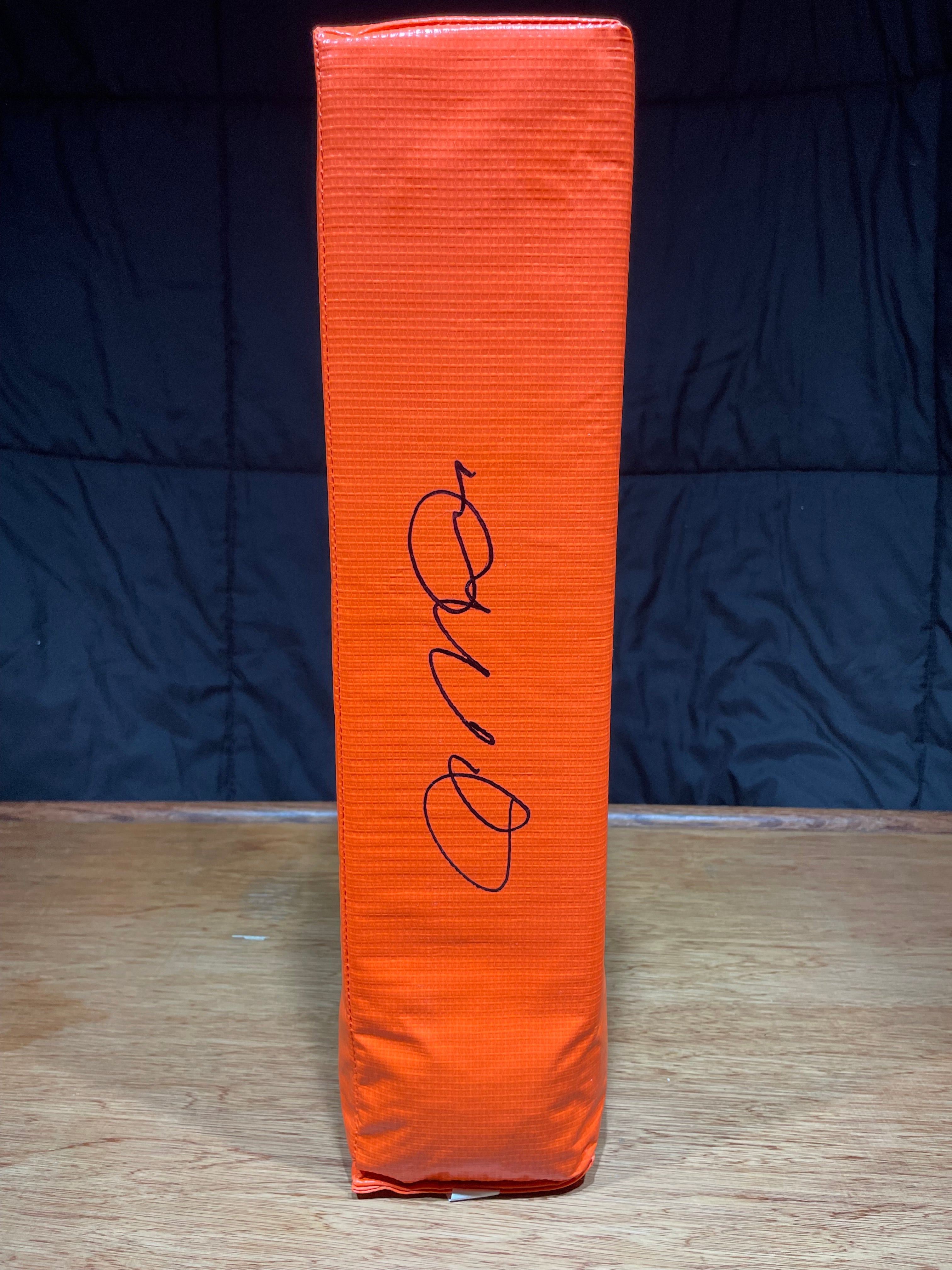Joe Montana Autographed End Zone Pylon- Schwartz Hologram and Certificate of Authenticity