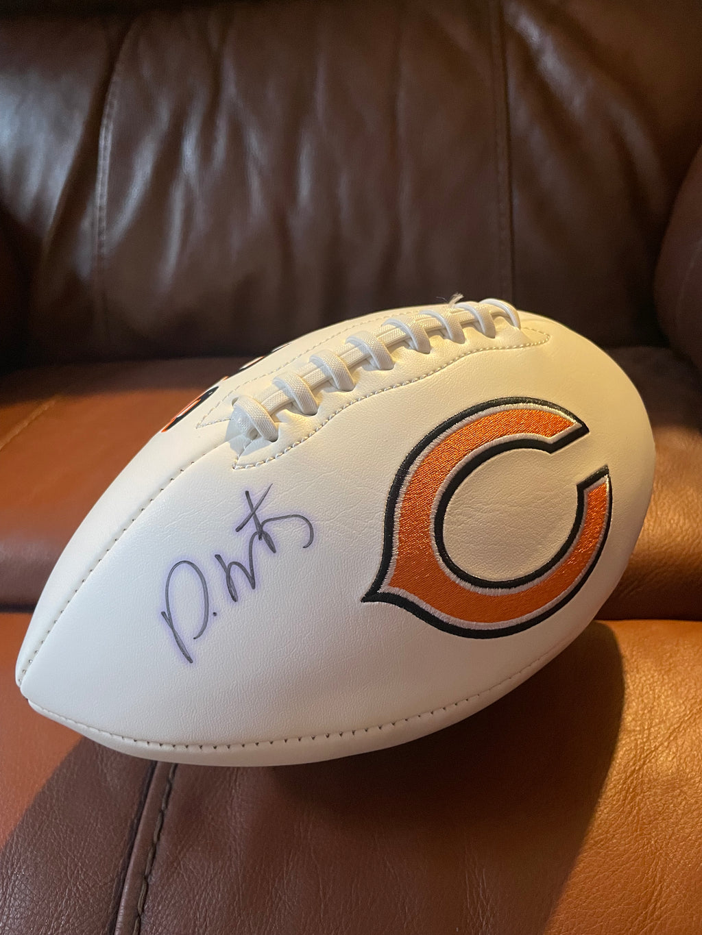 David Montgomery Autographed Chicago Bears Football- JSA Hologram and Certificate of Authenticity