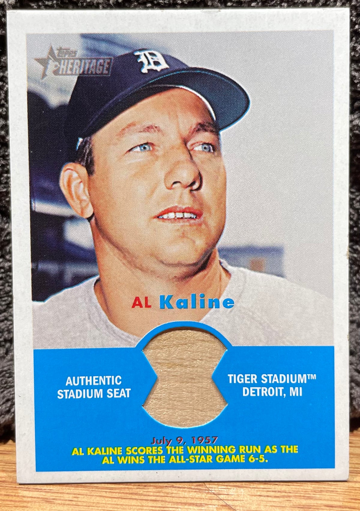 Al Kaline 2006 Topps Heritage "Flashback" Stadium Seat Relics - Authentic Stadium Seat Tigers Stadium