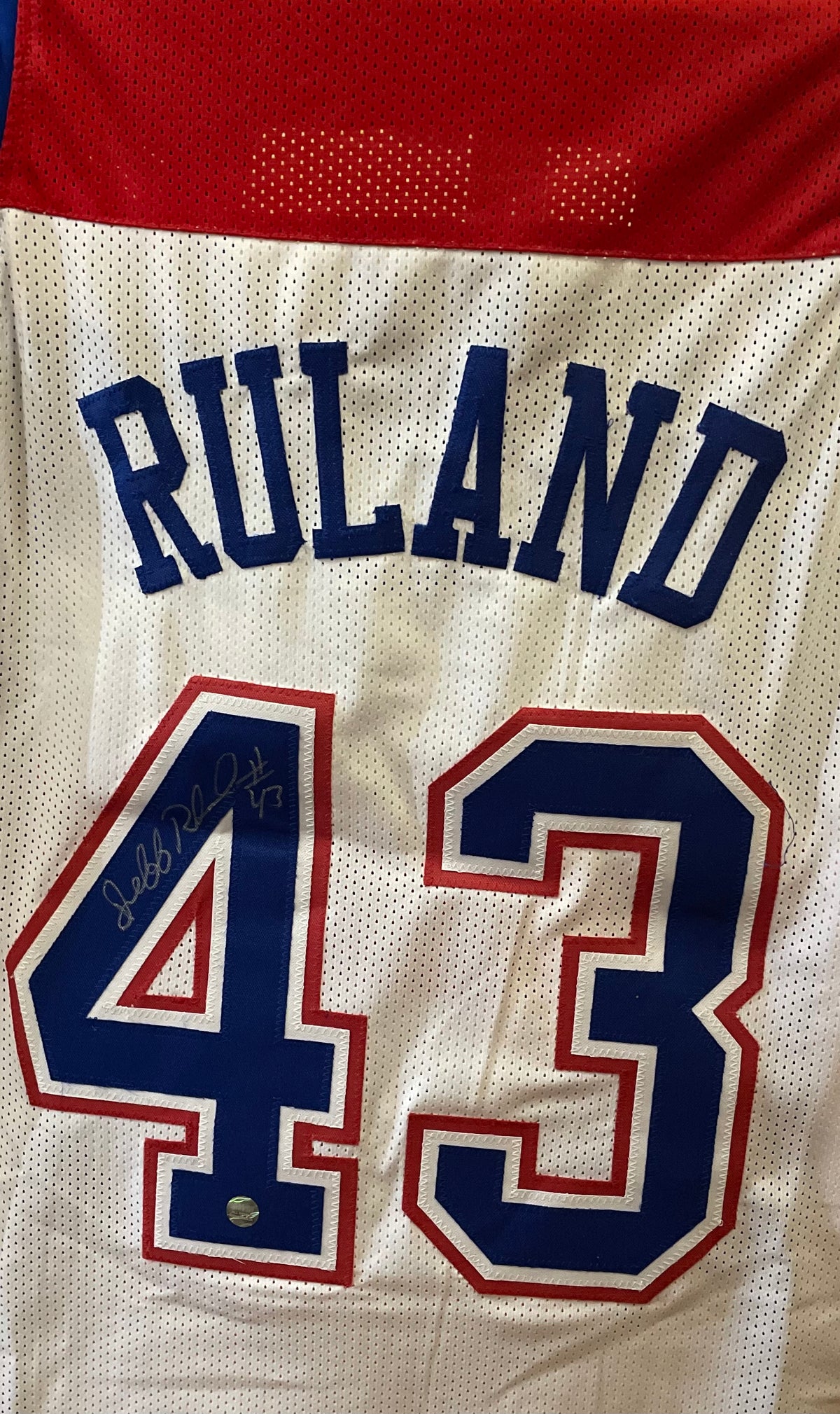 Jeff Ruland Autographed Washington Bullets Custom Jersey - AWM Certified