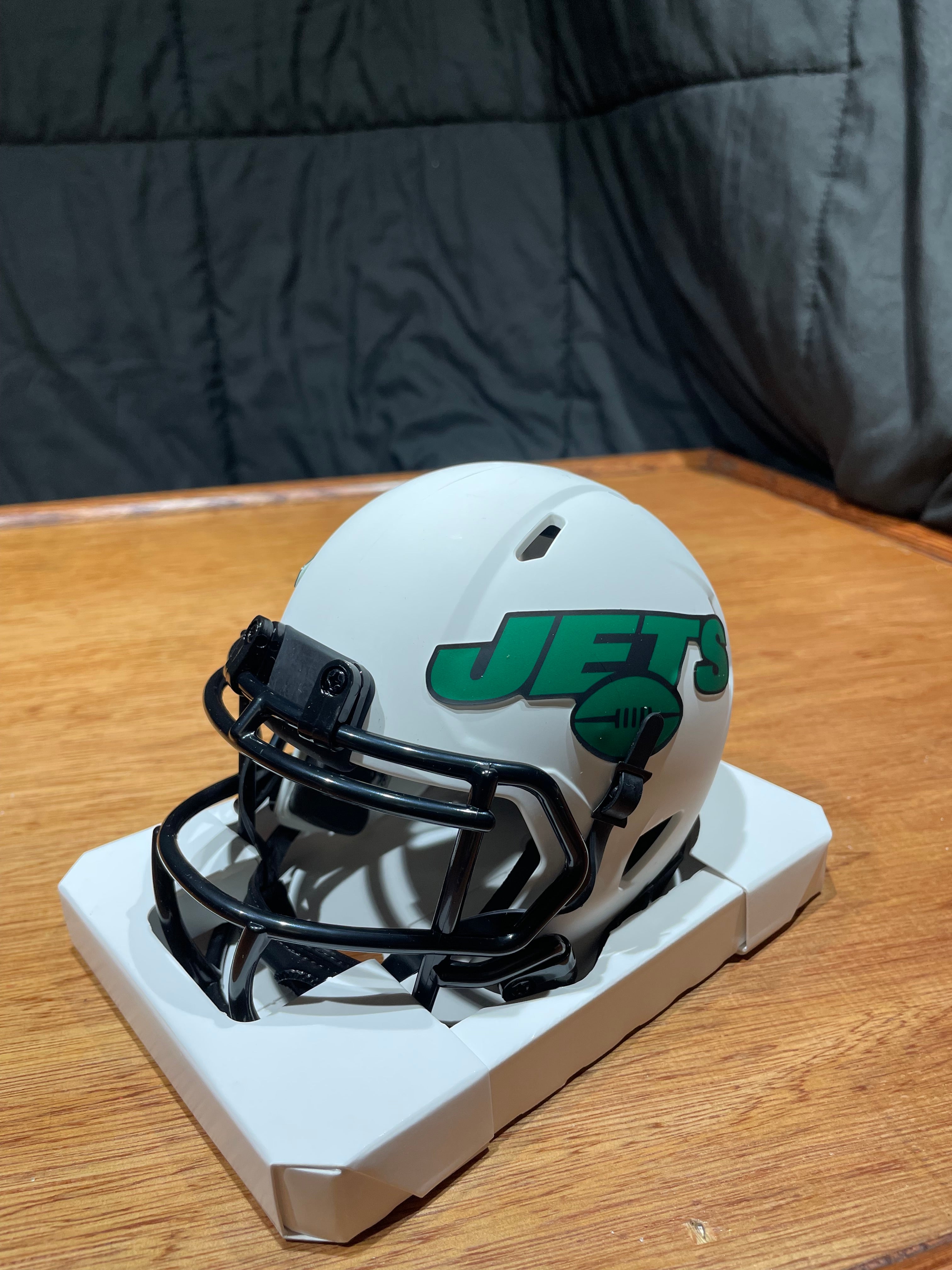 Zach Wilson Autographed Jets Lunar Eclipse Mini Helmet- Beckett Hologram