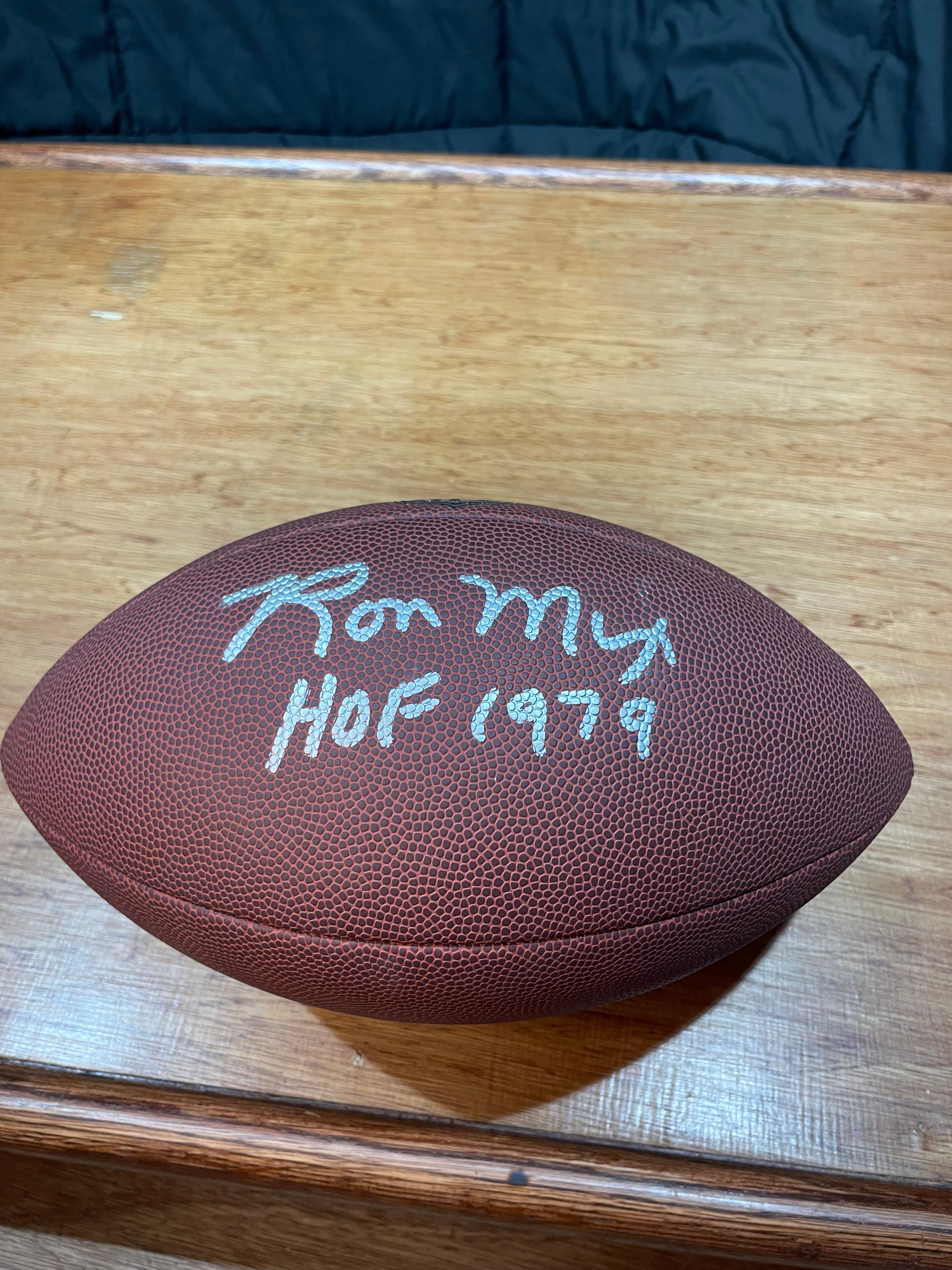 Ron Mix Chargers Autographed Football- Schwartz Hologram and Certificate of Authenticity
