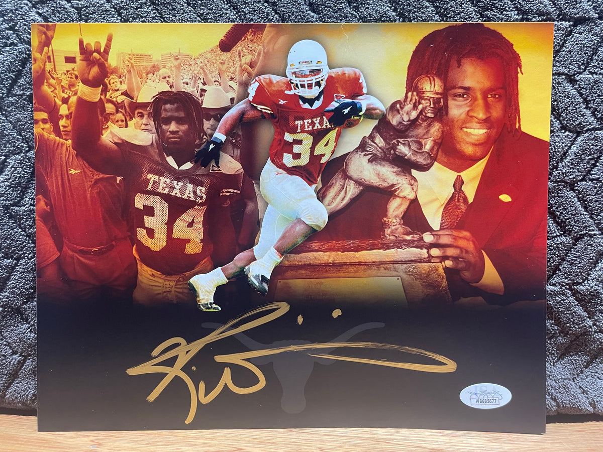 Ricky Williams Autographed Texas Longhorns Heisman Trophy Photograph - JSA Certified