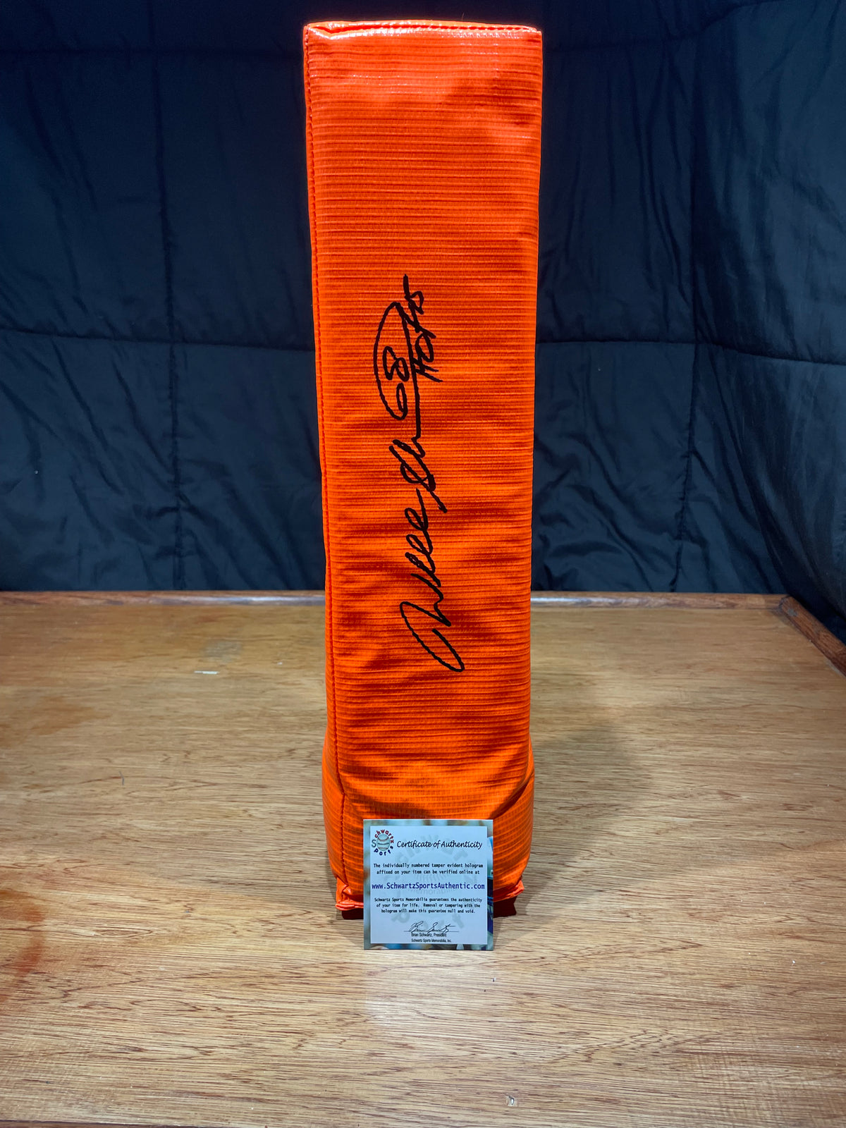 Will Shields Autographed End Zone Pylon- Schwartz Hologram and Certificate of Authenticity