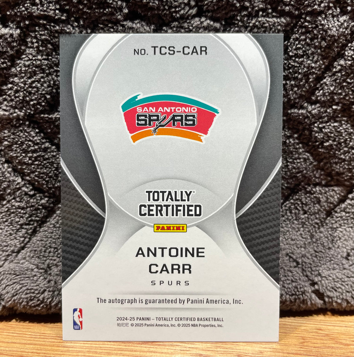 Antoine Carr Autographed 2024-26 Panini Totally Certified Signatures