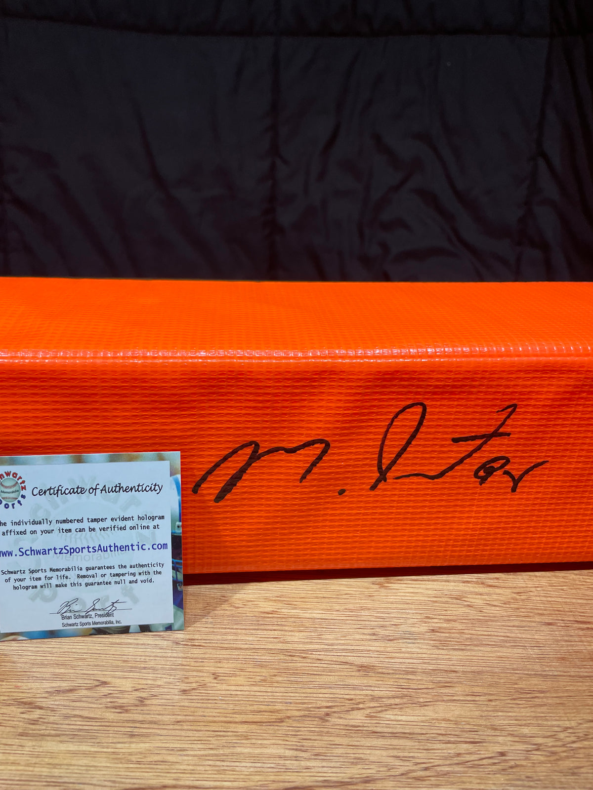 Montez Sweat Autographed End Zone Pylon- Schwartz Hologram and Certificate of Authenticity