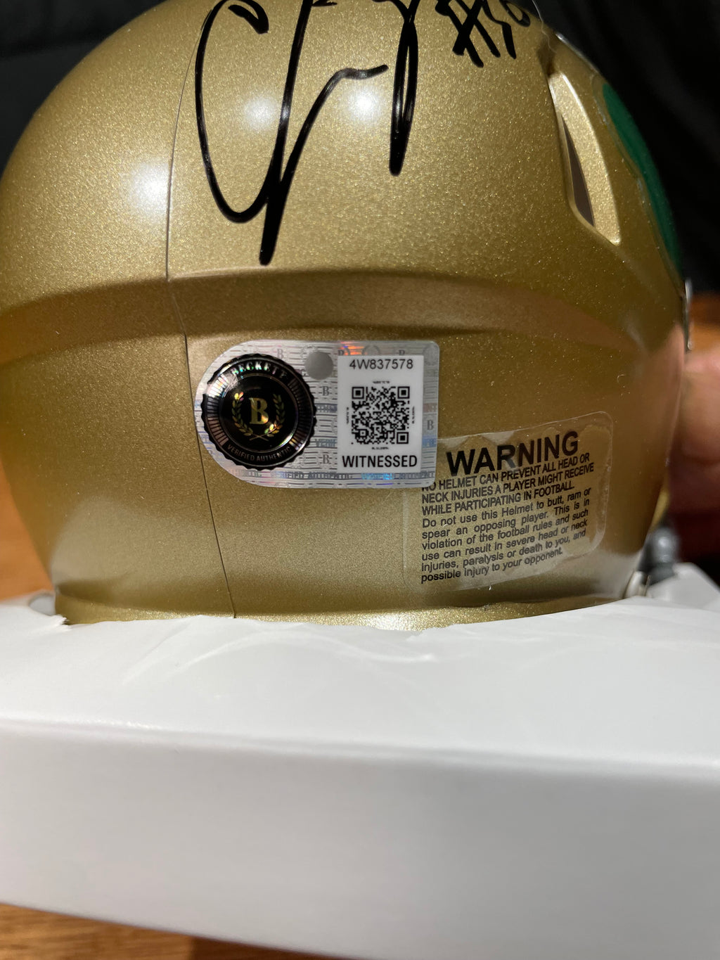 Chris Zorich Autographed Notre Dame Mini Helmet- Beckett Hologram