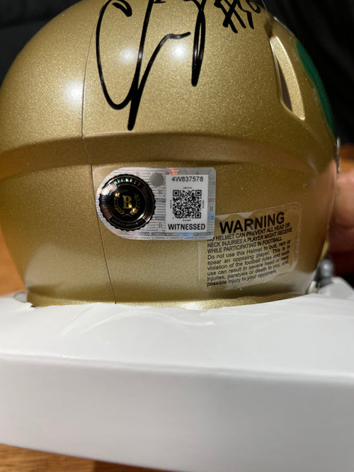 Chris Zorich Autographed Notre Dame Mini Helmet- Beckett Hologram