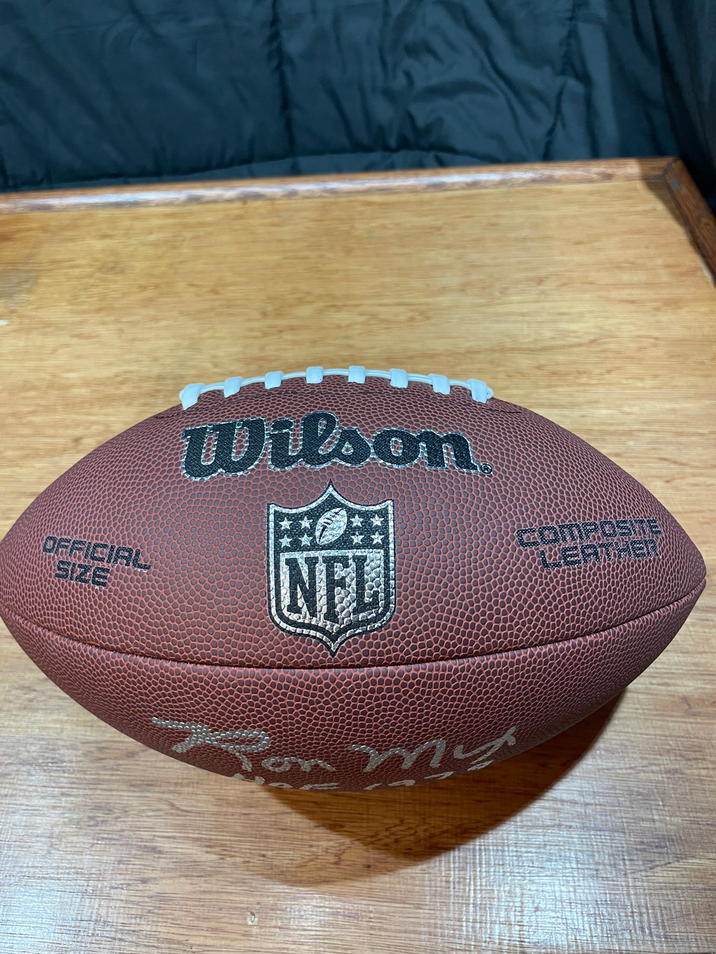 Ron Mix Chargers Autographed Football- Schwartz Hologram and Certificate of Authenticity