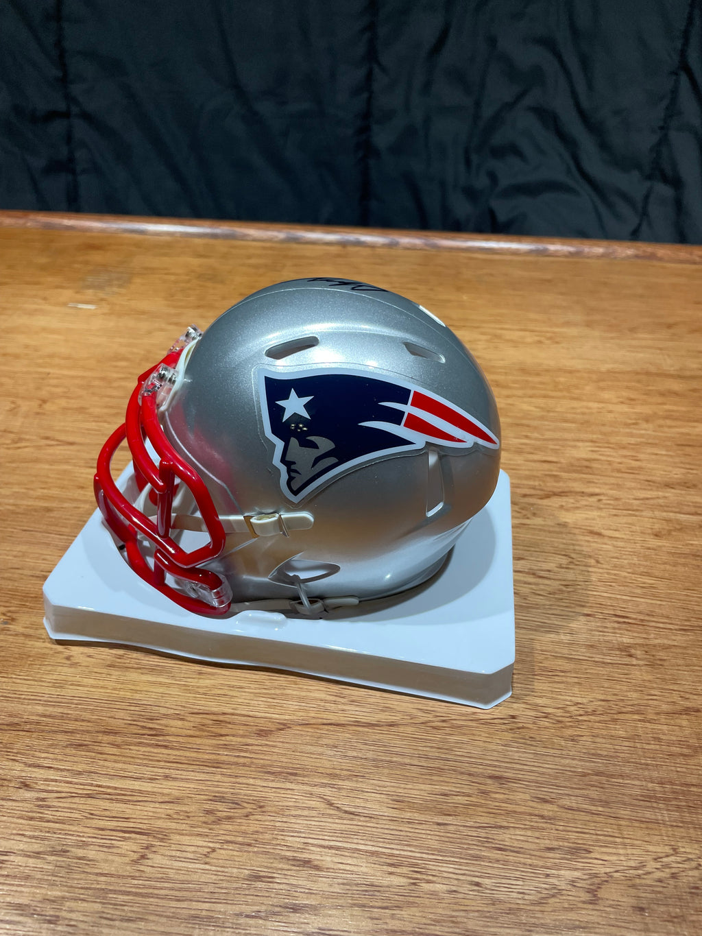 Christian Gonzalez Autographed Patriots Mini Helmet- Beckett Hologram