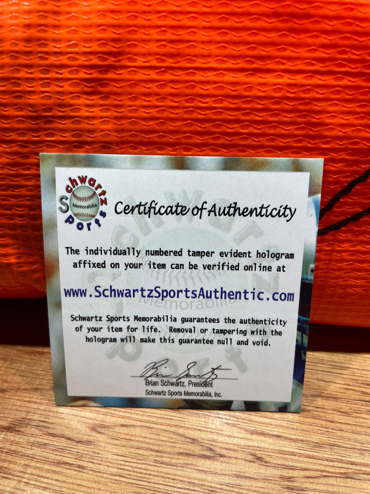 Will Shields Autographed End Zone Pylon- Schwartz Hologram and Certificate of Authenticity