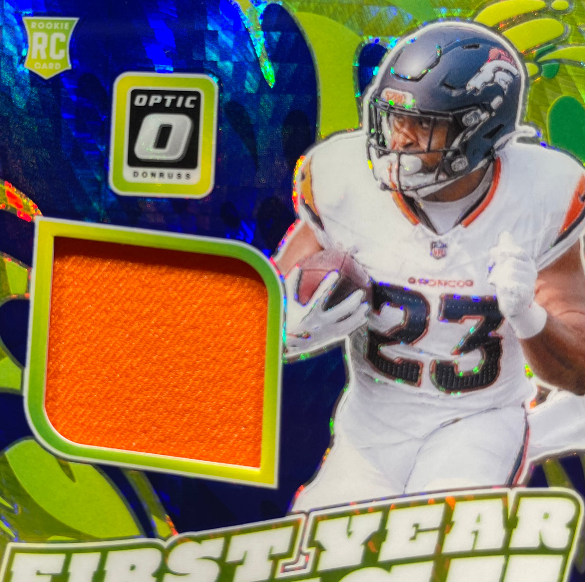 Audric Estime 2024 Panini Donruss Optic First Year Fresh Blue Hyper