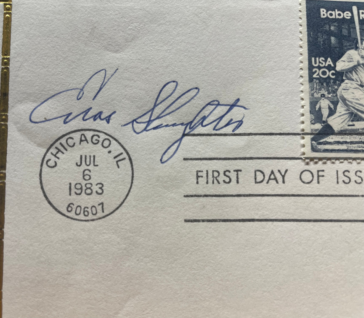 Enos Slaughter Autographed 1983 Babe Ruth First Day Cover - JSA Certified