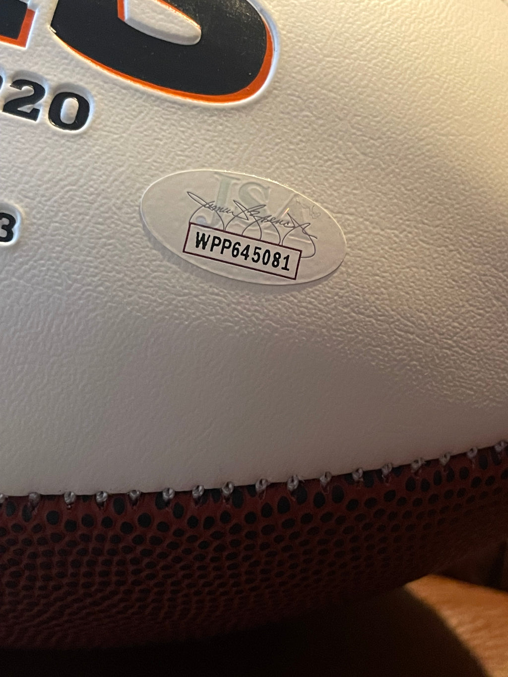 David Montgomery Autographed Chicago Bears Football- JSA Hologram and Certificate of Authenticity