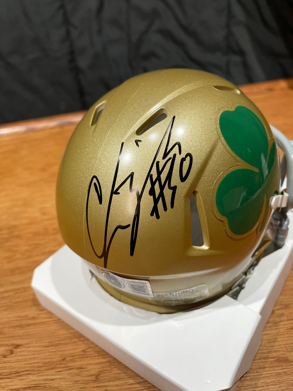 Chris Zorich Autographed Notre Dame Mini Helmet- Beckett Hologram