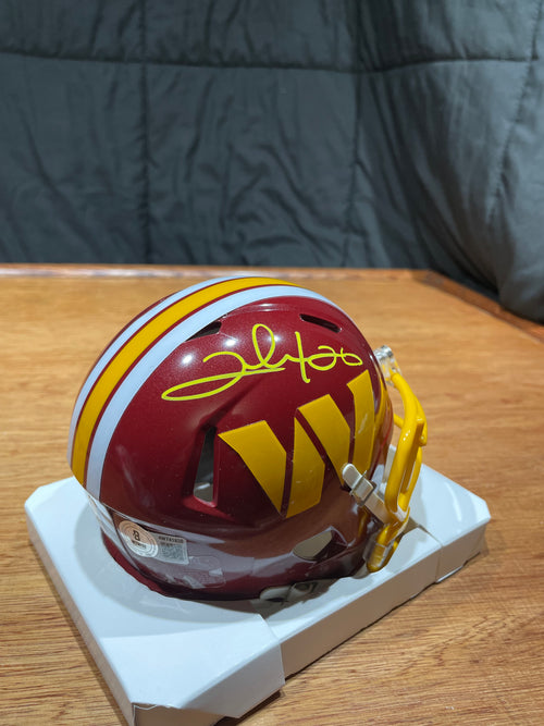 Clinton Portis Autographed Commanders Mini Helmet- Beckett Hologram