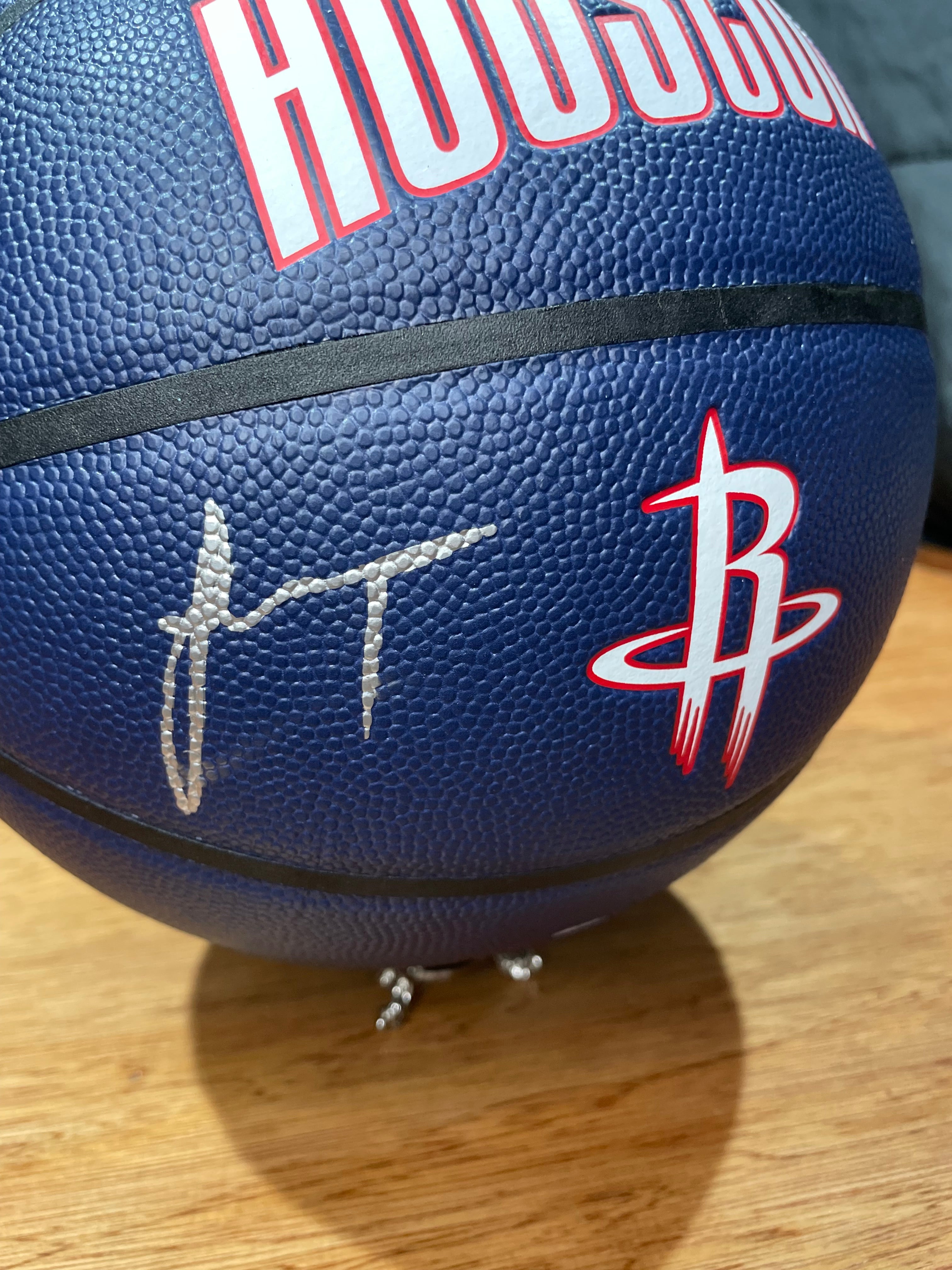 Jalen Green Autographed Rockets City Edition 75th Anniversary Basketball- Fanatics Hollogram