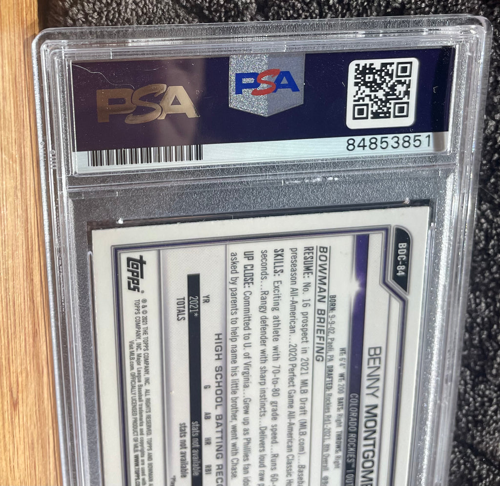 Benny Montgomery Autographed 2021 Bowman - PSA/DNA Certified