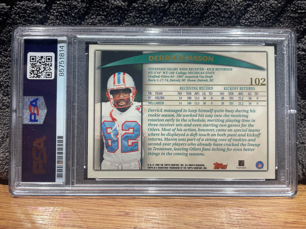 Derrick Mason Autographed 1998 Topps - PSA/DNA Certified Authentic Auto