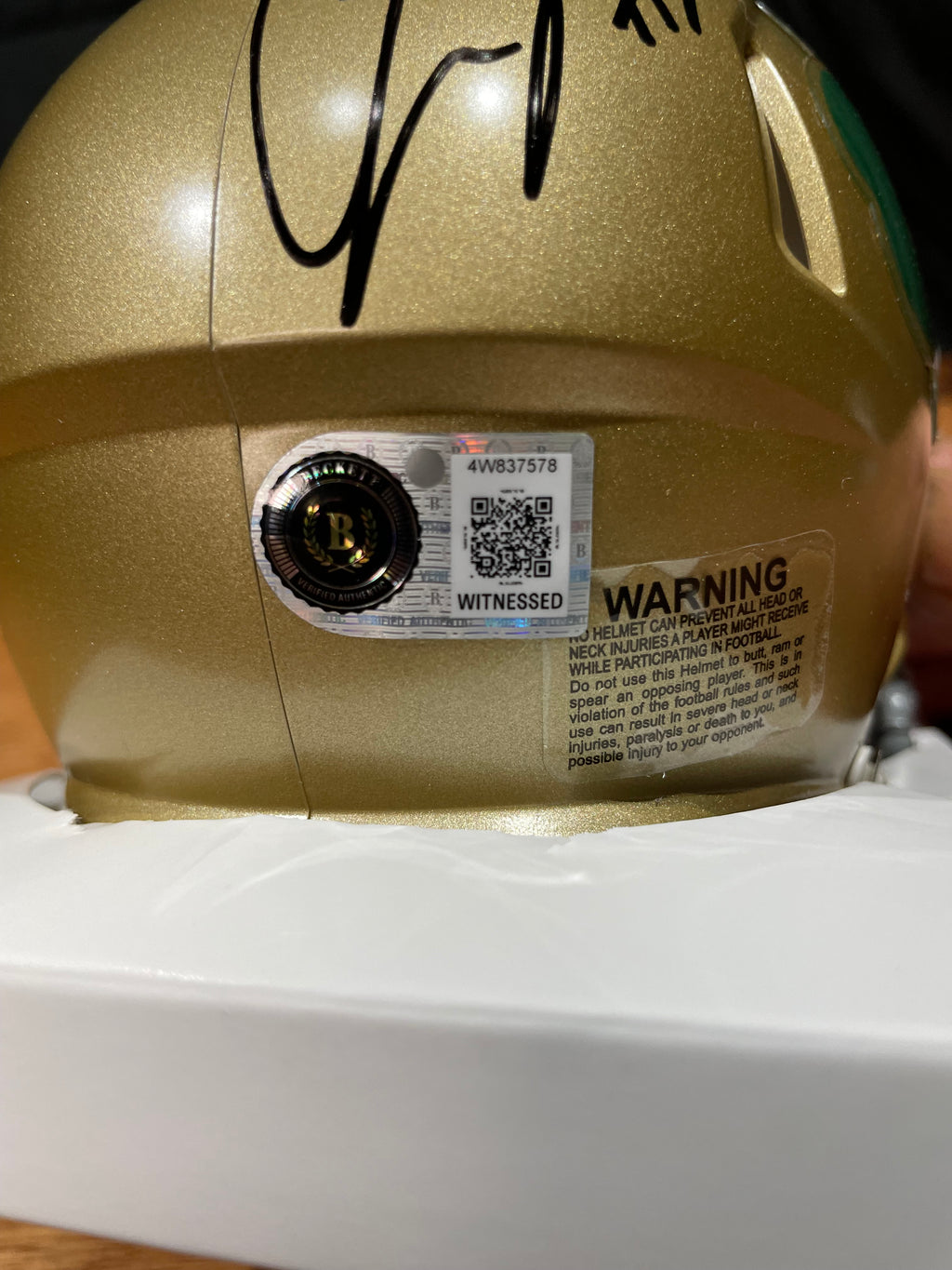 Chris Zorich Autographed Notre Dame Mini Helmet- Beckett Hologram
