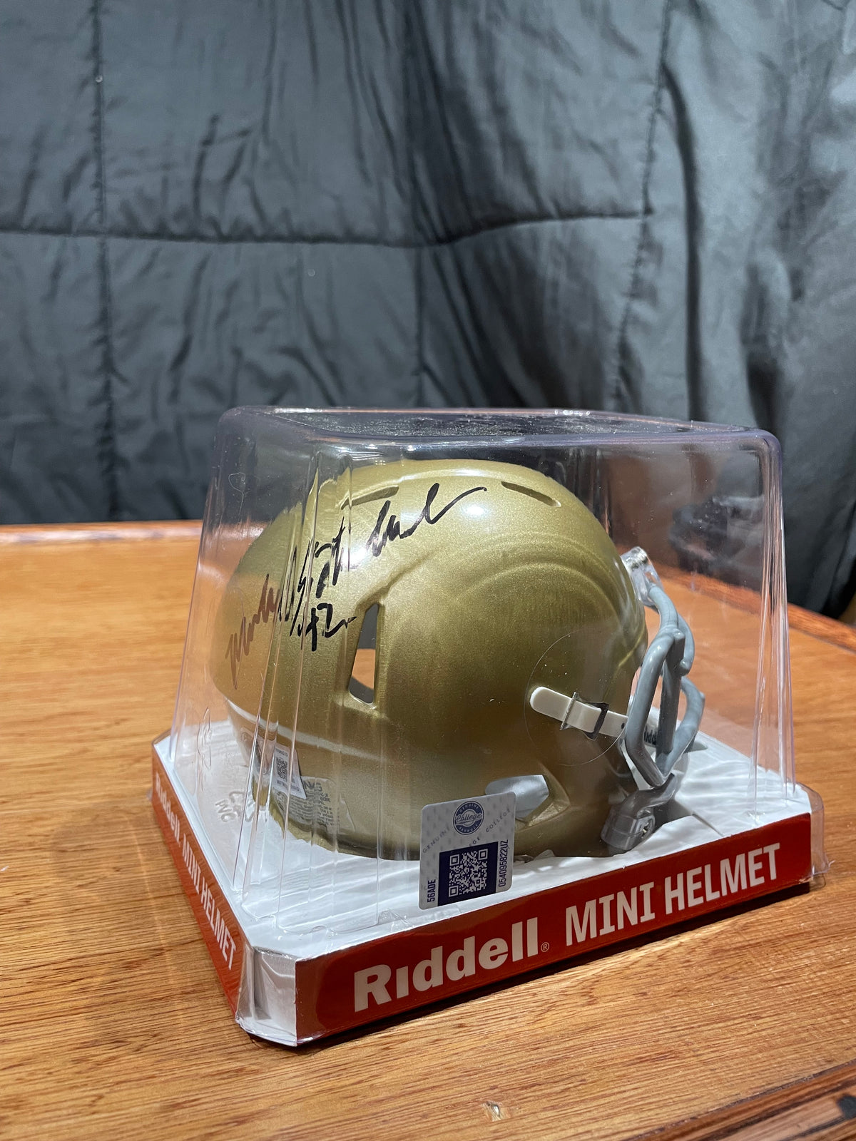 Michael Stonebreaker Autographed Notre Dame Mini Helmet- Beckett Hologram