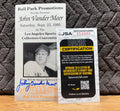 Johnny Vander Meer Autographed Promotional Signing Card - JSA Certified