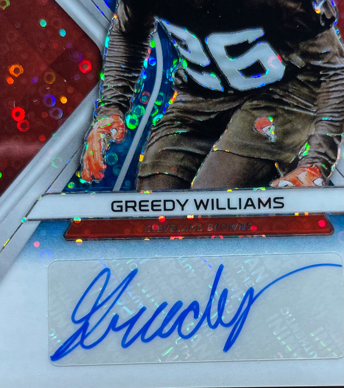 Greedy Williams - 2019 Panini Spectra - Rookie Signatures Neon Blue Prizm - Numbered 84/99