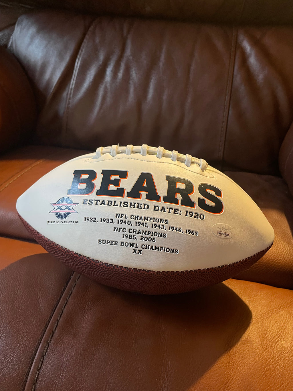 David Montgomery Autographed Chicago Bears Football- JSA Hologram and Certificate of Authenticity
