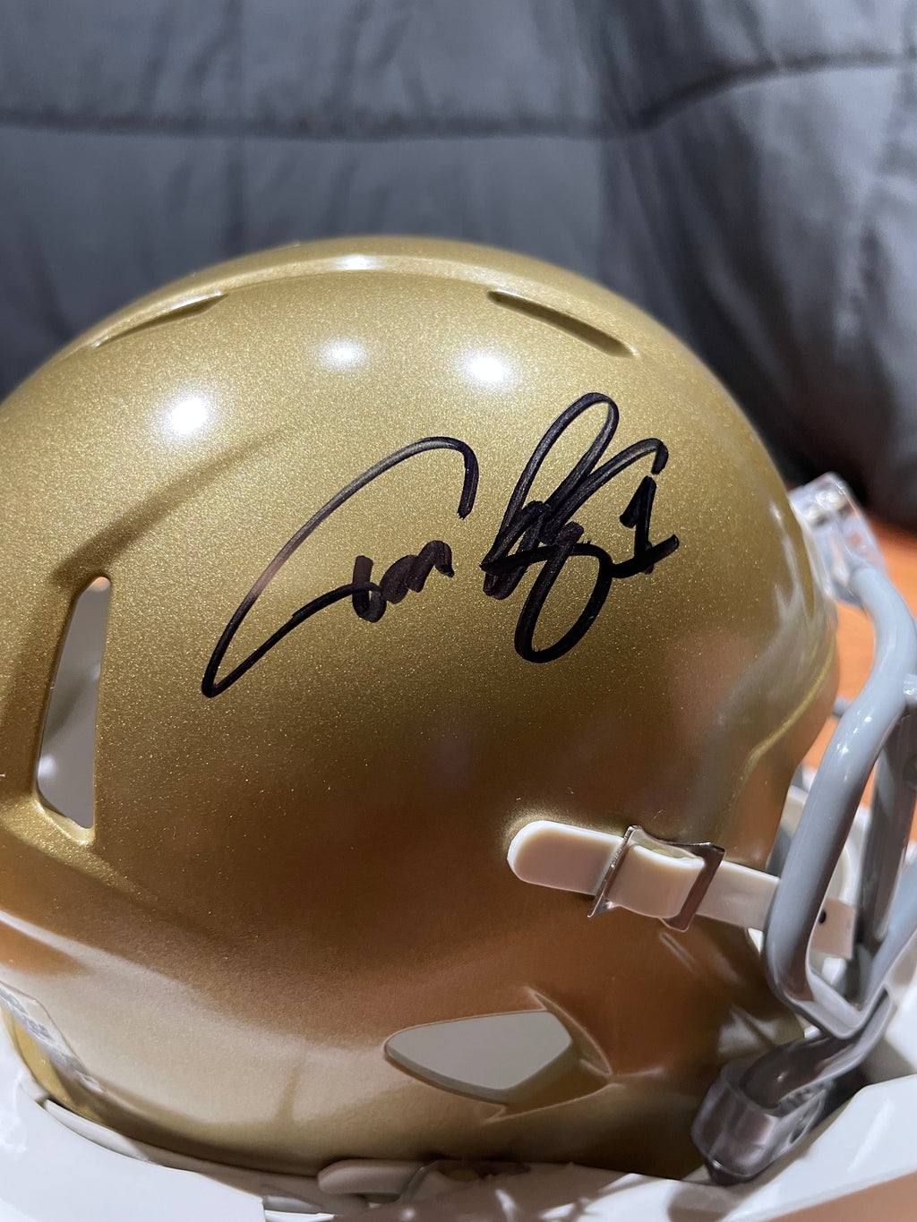 Todd Lyght Autographed Notre Dame Mini Helmet- Beckett Hologram