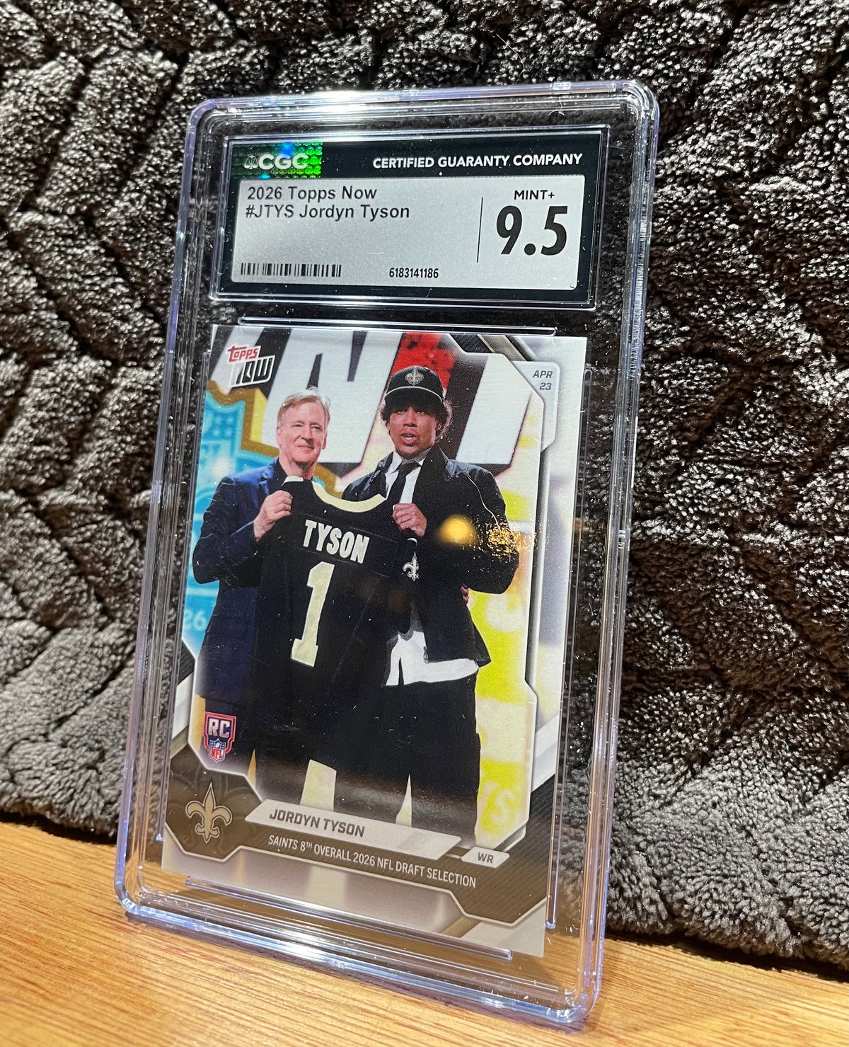 Jordyn Tyson - 2026 Topps Now Rookie Card - CGC 9.5 Mint +