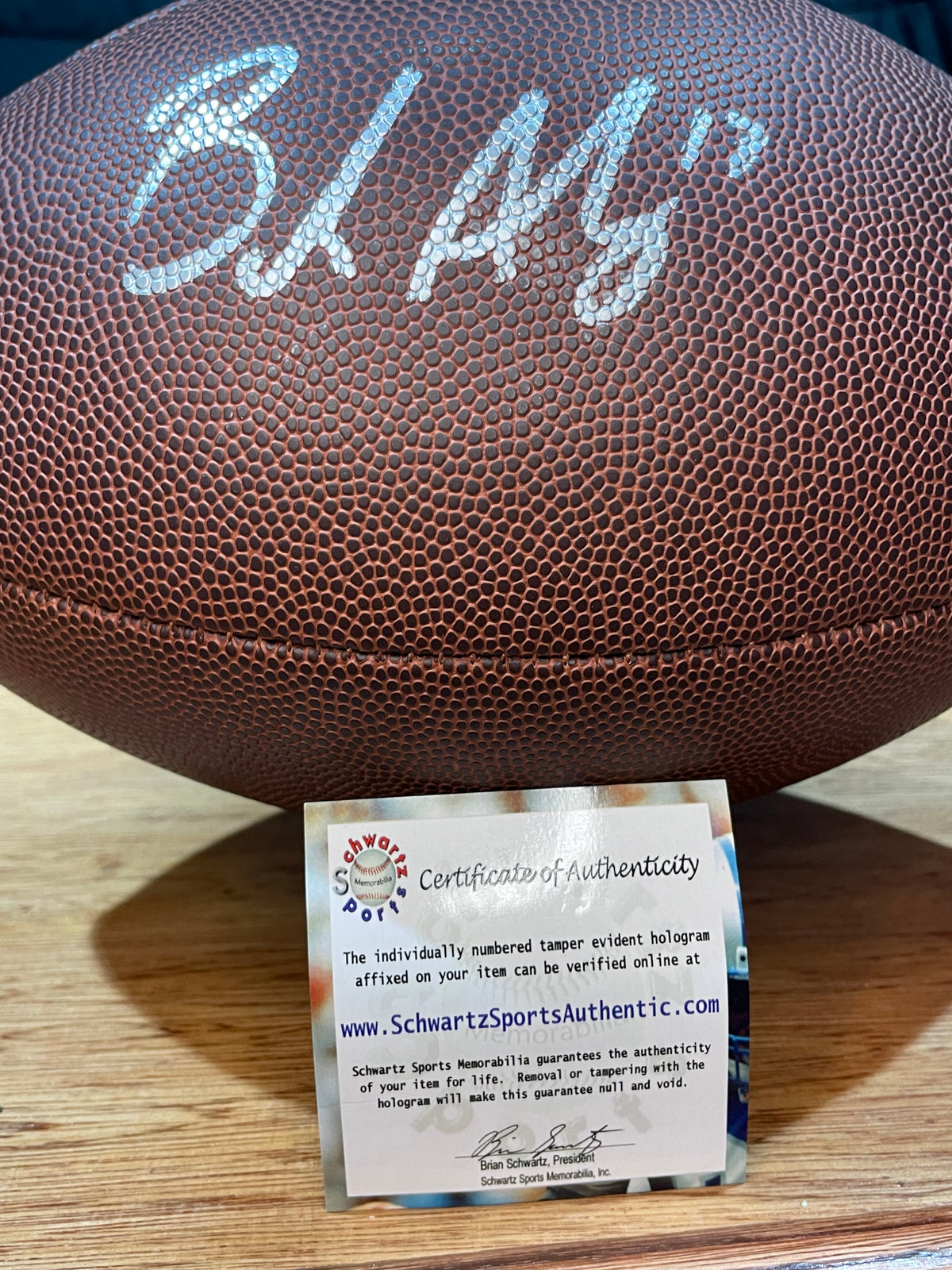 Brandon Aubrey Autographed Cowboys Football- Schwartz Hologram and Certificate of Authenticity