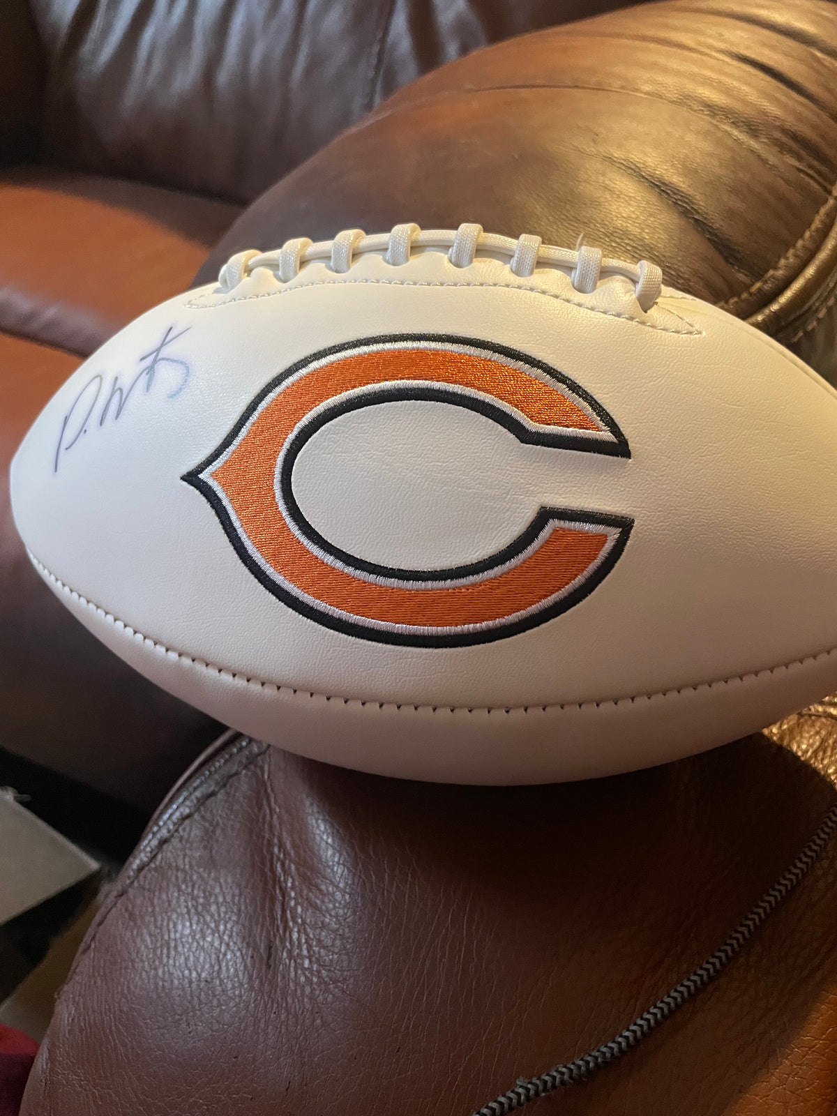 David Montgomery Autographed Chicago Bears Football- JSA Hologram and Certificate of Authenticity