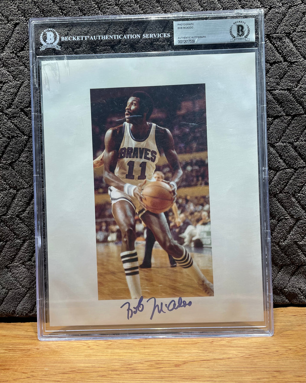 Bob McAdoo Autographed 8x10 Photograph - Beckett Certified and Full Slab Encapsulation