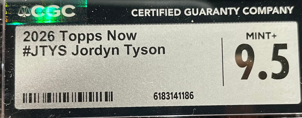Jordyn Tyson - 2026 Topps Now Rookie Card - CGC 9.5 Mint +