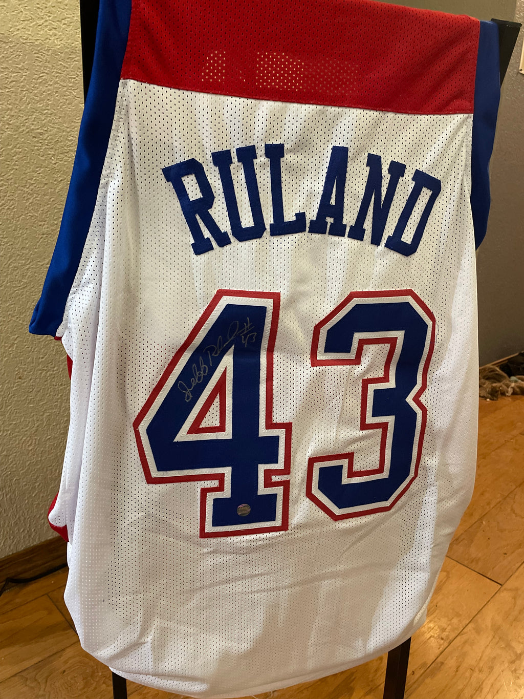 Jeff Ruland Autographed Washington Bullets Custom Jersey - AWM Certified