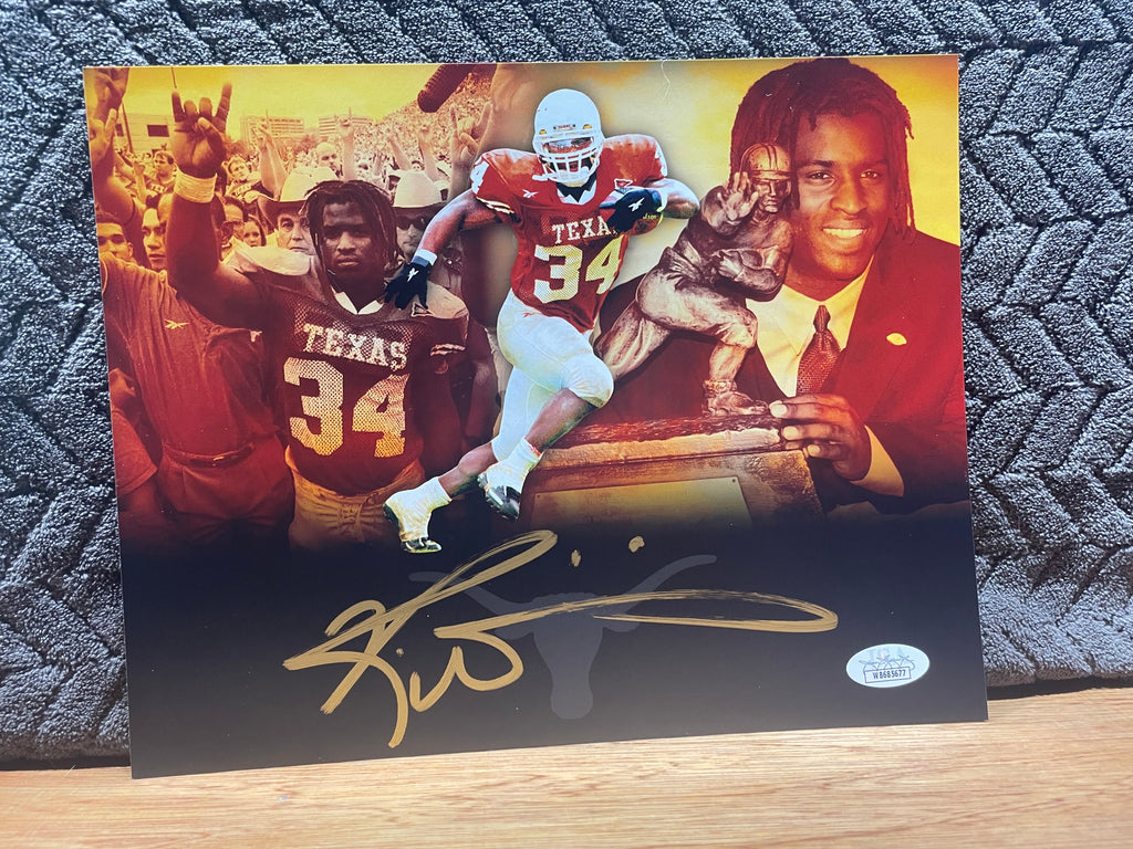 Ricky Williams Autographed Texas Longhorns Heisman Trophy Photograph - JSA Certified