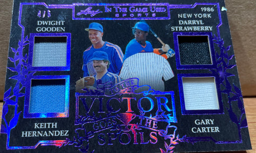 2025 Leaf in The Game Used Sports 1986 New York Mets featuring Darryl Strawberry, Doc Gooden,Keith Hernandez, and Gary Carter numbered 4/6