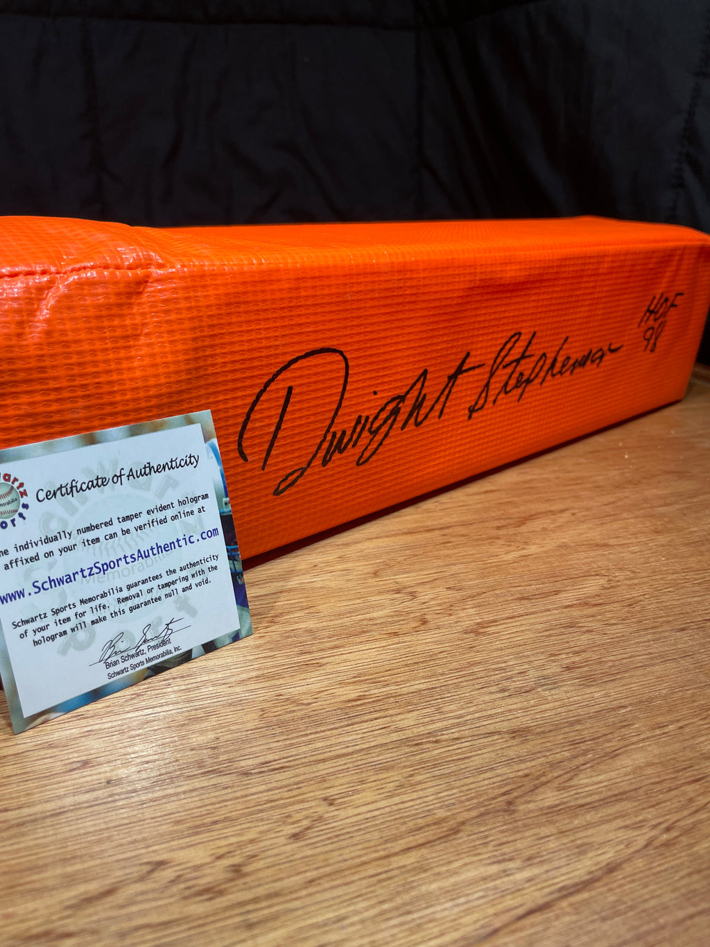 Dwight Stephenson Autographed End Zone Pylon- Schwartz Hologram and Certificate of Authenticity