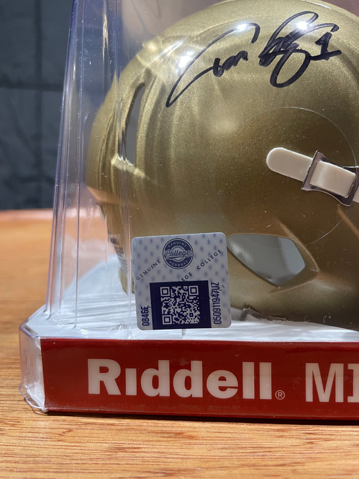 Todd Lyght Autographed Notre Dame Mini Helmet- Beckett Hologram