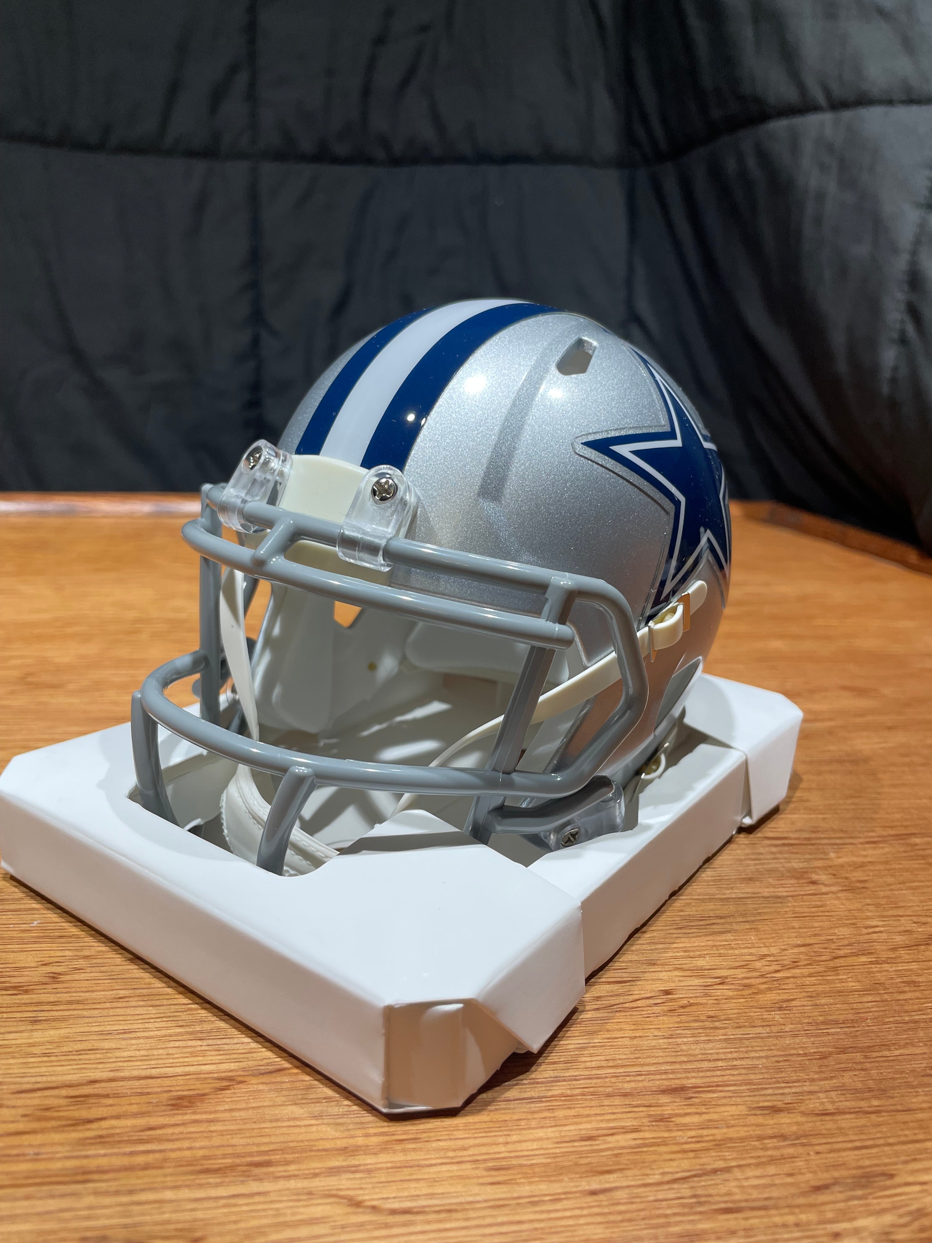 Luke Schoonmaker Autographed Cowboys Mini Helmet- Legit Prova Hologram