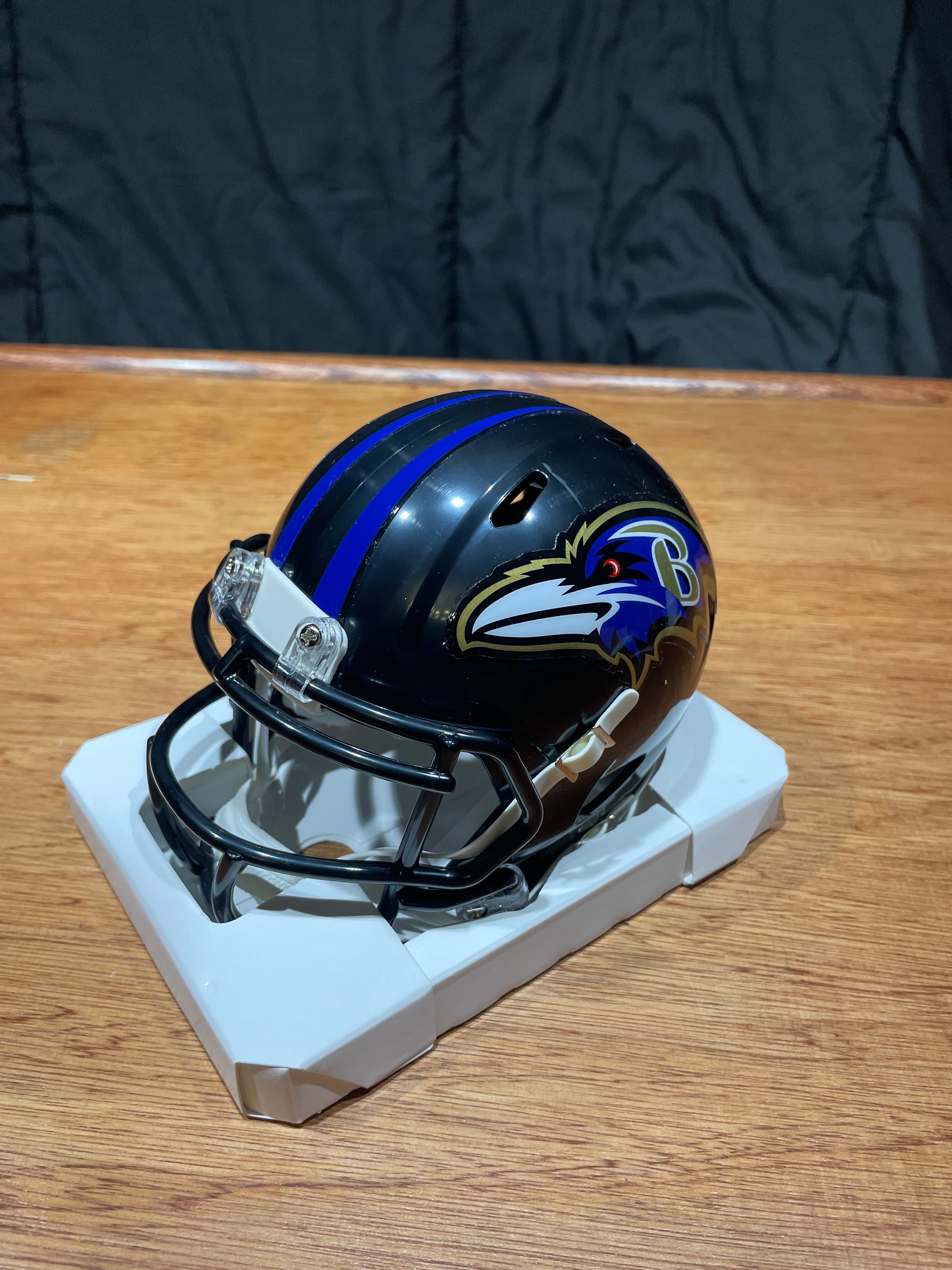 Ray Lewis Autographed Ravens Mini Helmet- Beckett Hologram